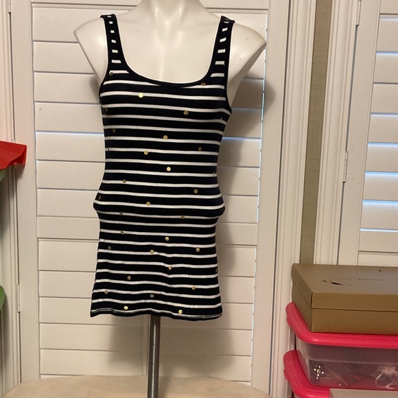 A New Day Black and White Striped Tank Top - Picture 1 of 6